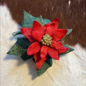 Lenox Poinsettia Flower Figurine Garden Collection Limited Edition Vintg 1991